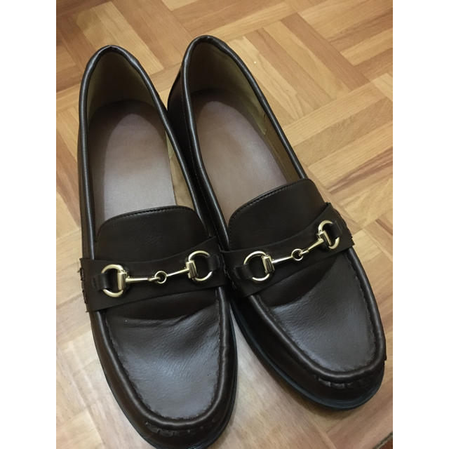 GU(ジーユー)の焦げ茶色　ローファー　GU Lサイズ レディースの靴/シューズ(ローファー/革靴)の商品写真