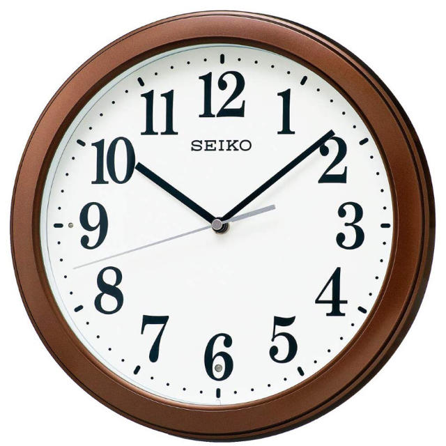 SEIKO(セイコー)の【未使用】セイコー クロック 電波 掛時計 茶 メタリック塗装　 インテリア/住まい/日用品のインテリア小物(掛時計/柱時計)の商品写真