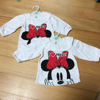 ディズニー(Disney)の新品未使用　ミニー　シャツ　60-70cm 2枚セット(Ｔシャツ)