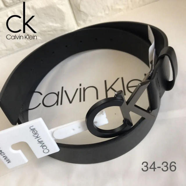 新品★Calvin Klein カルバンクライン ロゴバックル 本革ベルト