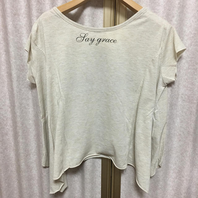 GRL(グレイル)のGRL クロス柄 杢ベージュ Tシャツ レディースのトップス(Tシャツ(半袖/袖なし))の商品写真