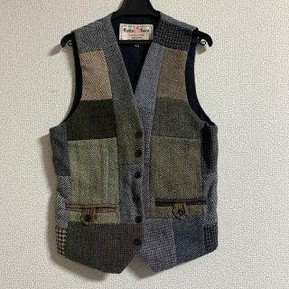 襟付き HARRIS TWEED ハリスツイード OddVest /オッドベスト