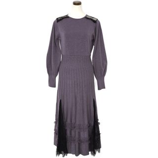 スナイデル(SNIDEL)のHer lip to Lace Trimmed Knit Dress  (ロングワンピース/マキシワンピース)