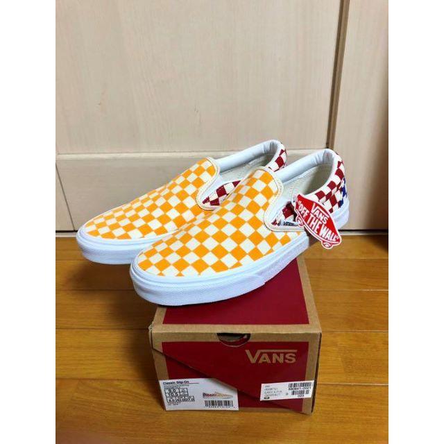 VANS スリッポン チェッカー マルチカラー USA企画 27cmメンズ