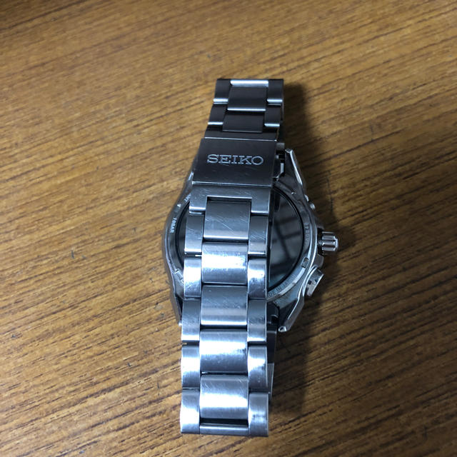 洗濯機可 SEIKO ブライツ 7B24-0AM0 電波ソーラー チタン製 100M