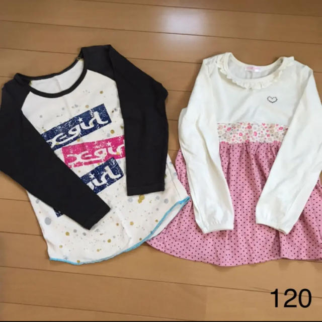 X-girl Stages(エックスガールステージス)のXGS 6T(120) ロンT おまけつき キッズ/ベビー/マタニティのキッズ服女の子用(90cm~)(Tシャツ/カットソー)の商品写真