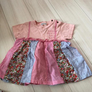 ラグマート(RAG MART)のラグマートTシャツ90サイズ花柄ピンク(Tシャツ/カットソー)