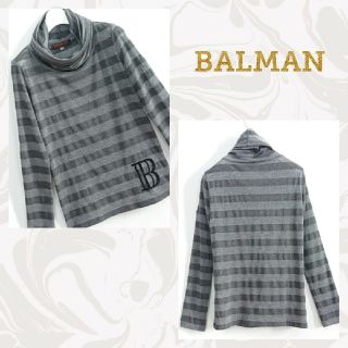 バルマン(BALMAIN)のバルマン＊＊BALMAN＊＊長袖タートルネック＊＊カットソー＊＊ラメ入りボーダー(カットソー(長袖/七分))