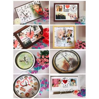 愛犬.ペットの写真で❤︎記念品や誕生日プレゼントにも❤︎写真入り時計