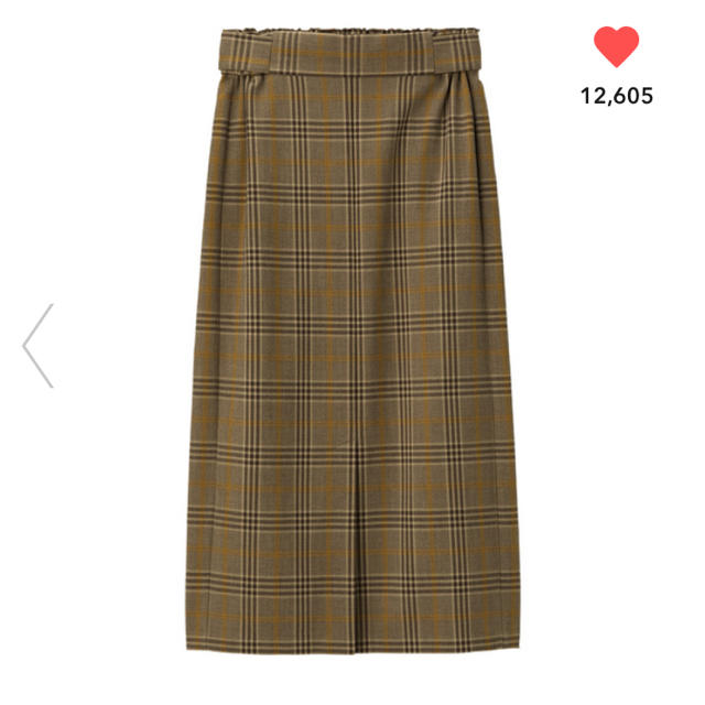 GU(ジーユー)のGU チェックナローミディスカート ブラウン レディースのスカート(ロングスカート)の商品写真