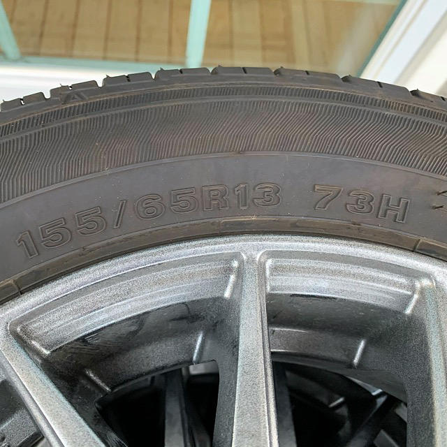 軽自動車　タイヤ　ホイール　4本セット　13インチ　155/65R13  自動車/バイクの自動車(タイヤ・ホイールセット)の商品写真