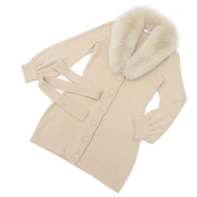 Rene ルネ フォックファー カシミアロングカーディガン ニットコート