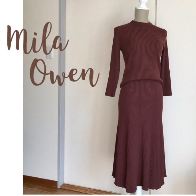 Mila Owen リブニットスカート セットアップ