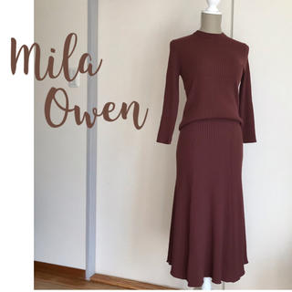 ミラオーウェン(Mila Owen)のMila Owen リブニットスカート セットアップ(セット/コーデ)
