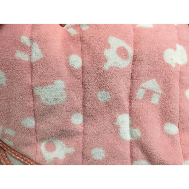 新品敷きパッド動物水玉柄ピンクベビーキッズ出産準備女の子あったか素材 キッズ/ベビー/マタニティの寝具/家具(敷パッド)の商品写真