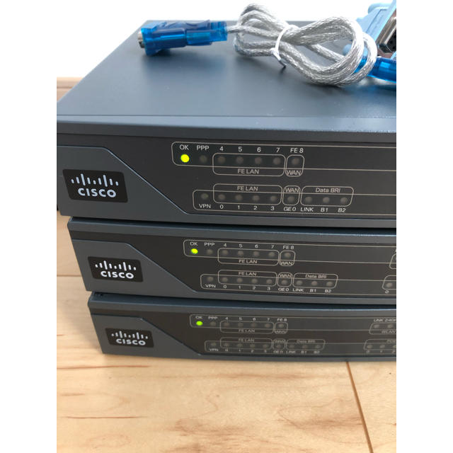 【CCNA、CCNP】ルータ3台セットCisco892J