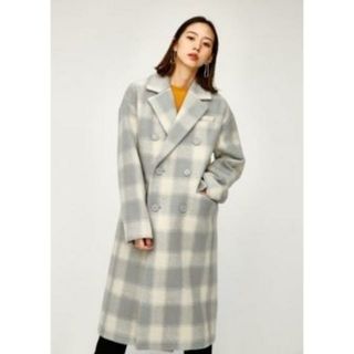 マウジー(moussy)のMOUSSY CHECK CHESTER COAT　未使用品(ロングコート)