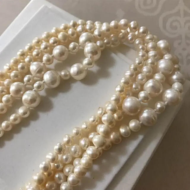 淡水パール ロングネックレス 真珠 レディースのアクセサリー(ネックレス)の商品写真
