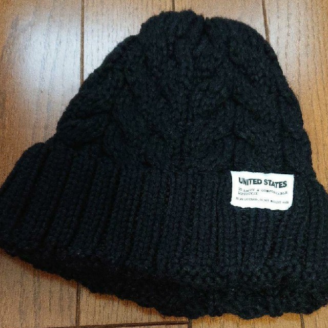 BACKS(バックス)の【Backs】黒色ニット帽 レディースの帽子(ニット帽/ビーニー)の商品写真