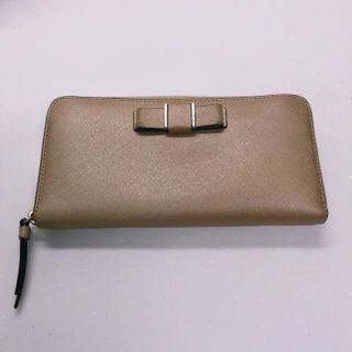 コーチ(COACH)のCOACH 長財布　リボン　サンドベージュ レザー(財布)