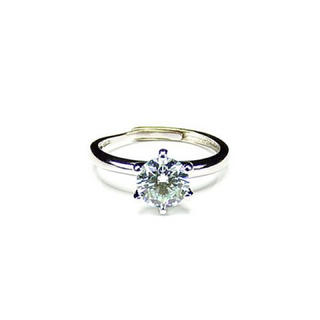 モアッサナイト1ct銀925指輪15号プラチナメッキ強い輝きU0016(リング(指輪))