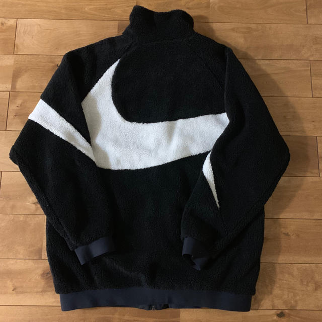 nike big swoosh boa jacket black s ボアメンズ