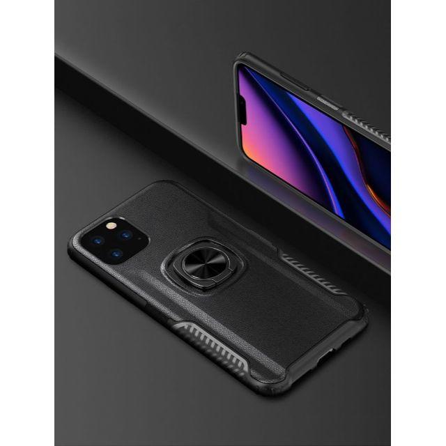 iPhone 11ProMAX用黒リング付きケースTPU薄型+のぞき防止フィルム スマホ/家電/カメラのスマホアクセサリー(iPhoneケース)の商品写真