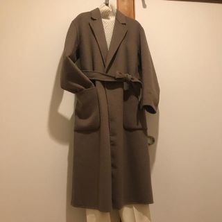 ザラ(ZARA)のZARA  モカブラウン　ベルテッドロングコート　ビッグシルエット(ロングコート)