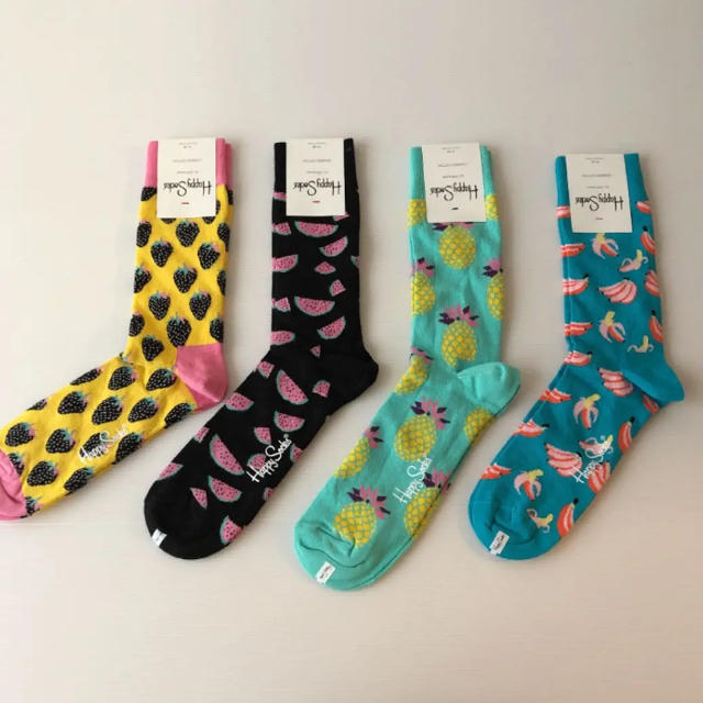 4足❣️新品⭐️ Happy Socks ハッピーソックス フルーツ柄 靴下