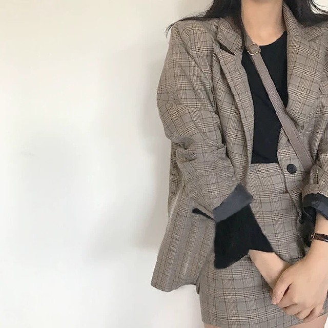 グレンチェック セットアップ レディース ジャケット ZARA UNIQLO