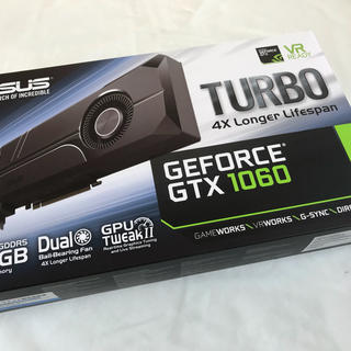 エイスース(ASUS)のGeForce GTX1060 カード6GB TURBO-GTX1060-6G(PC周辺機器)
