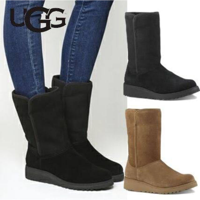 新品☆UGG アグ☆AMIE ムートン ブーツ US6 23 ブラック靴/シューズ