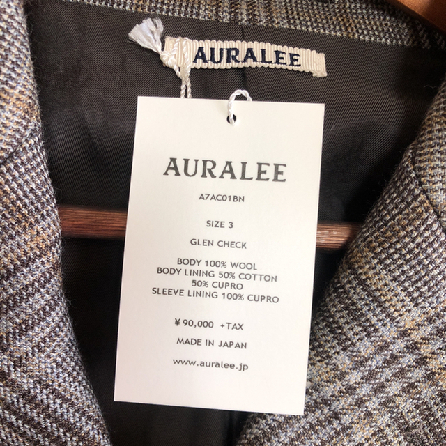 AURALEE オーラリー 17AW グレンチェック コート メンズのジャケット/アウター(チェスターコート)の商品写真