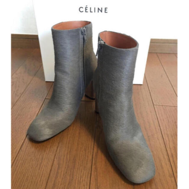 レディース新品 未使用 CELINEセリーヌ ハラコ ブーツ グレー