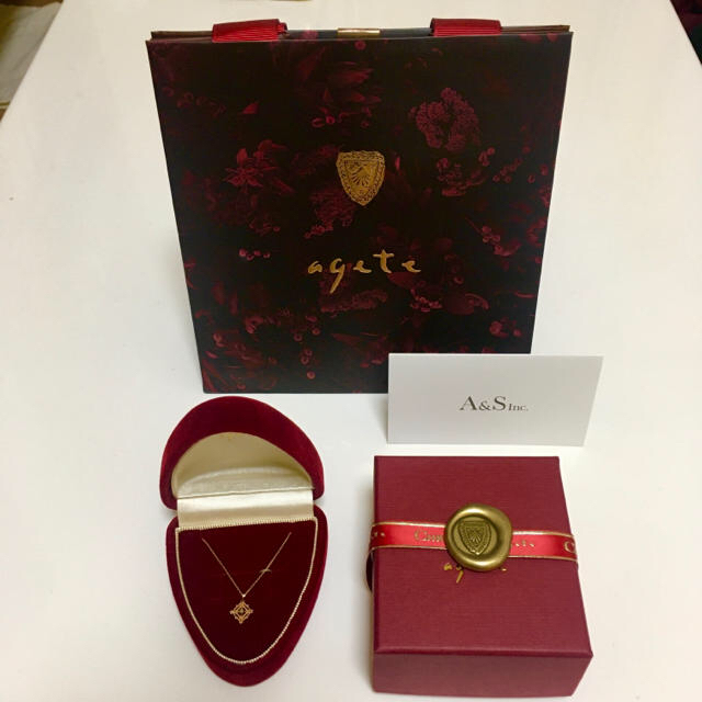 agete - agateネックレス(ケース・ラッピングキット・販売証明 agete - agateネックレス(ケース・ラッピングキット・販売証明