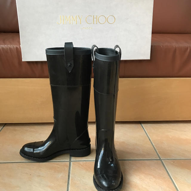 JIMMY CHOO(ジミーチュウ)の【送料込み】JIMMY CHOO レインブーツ【箱・布袋付き】 レディースの靴/シューズ(レインブーツ/長靴)の商品写真