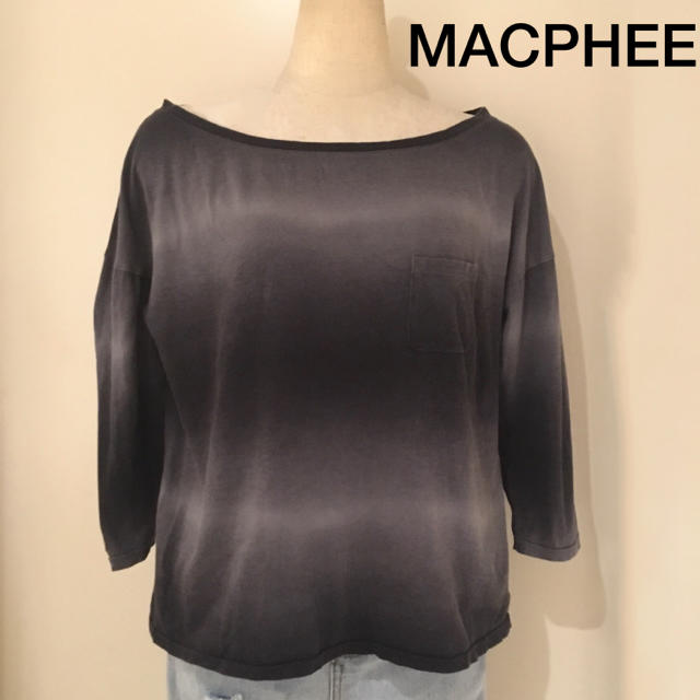 MACPHEE(マカフィー)のMACPHEE マカフィーヴィンテージ風ムラ染めコットンカットソー ダークグレー レディースのトップス(カットソー(長袖/七分))の商品写真