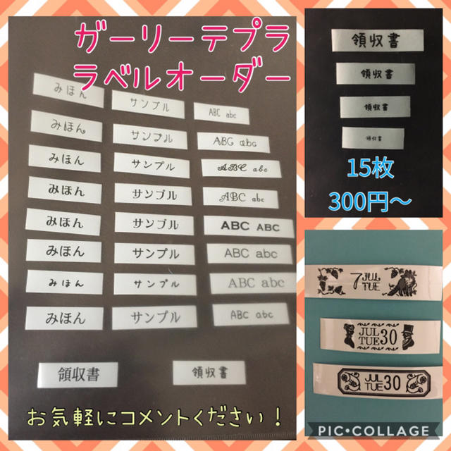 キングジム(キングジム)のガーリーテプラ　オーダーラベル　お名前シール　ラベリング　整理シール ハンドメイドのキッズ/ベビー(ネームタグ)の商品写真