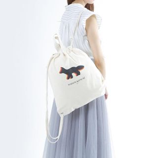 メゾンキツネ(MAISON KITSUNE')のメゾンキツネ トートバッグ QUADRI FOX ECRU セール価格！(トートバッグ)