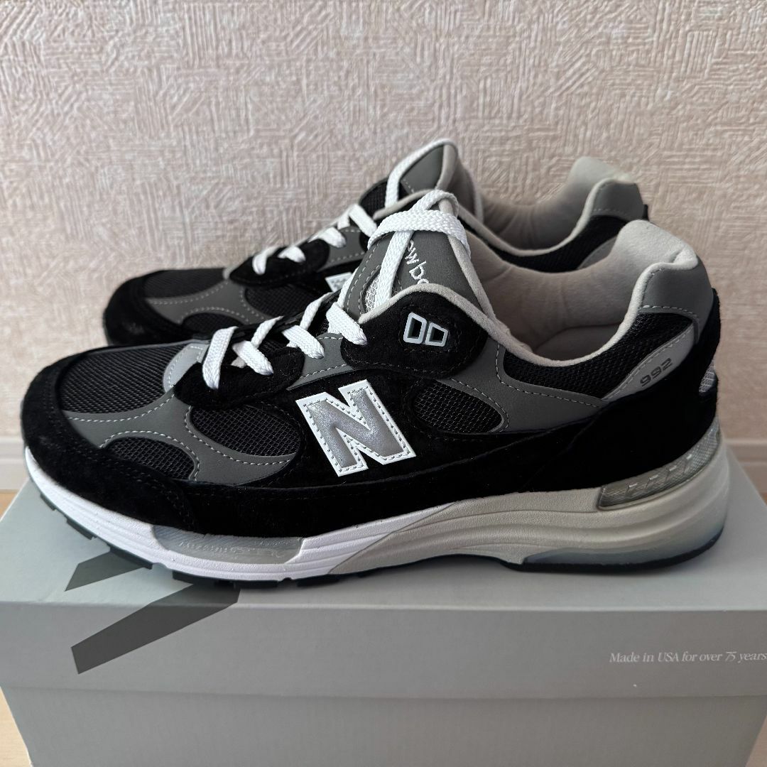 【着後レビューで 送料無料】 New Balance U992BK Balance New 新品レシート付き - 靴