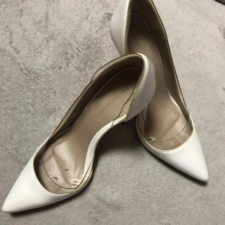 ザラ(ZARA)のZARA♡ホワイトクリアパンプス♡37(ハイヒール/パンプス)