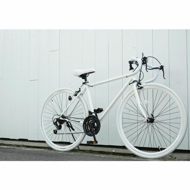 宅配 『すぐ乗れます♪』Grandir☆Sensitive・ロードバイクホワイト 自転車本体
