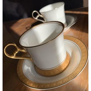 Nakayama ナカヤマ カップ&ソーサー 2客 ゴールド&シルバー(食器)