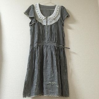 フランシュリッペ(franche lippee)のギンガムチェック刺繍ワンピ(ひざ丈ワンピース)