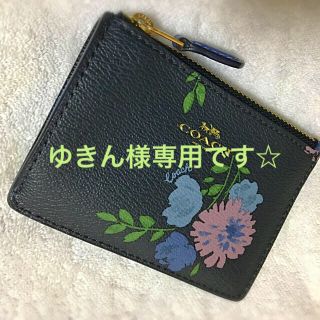 コーチ(COACH)のコーチ/花柄/ネイビー定期入れ(コイン入れ付き)♡(名刺入れ/定期入れ)