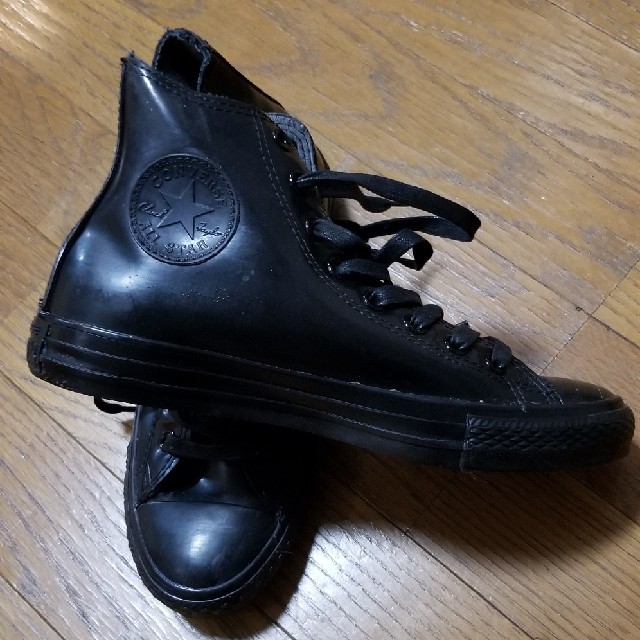 CONVERSE(コンバース)のCONVERSEラバー黒ブラックハイカットサイズ6 1/2 レディースの靴/シューズ(スニーカー)の商品写真