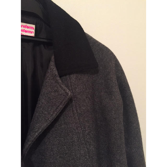 ワンボタンコート チャコール レディースのジャケット/アウター(ロングコート)の商品写真