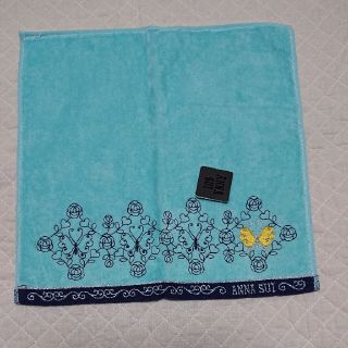 アナスイ(ANNA SUI)の●７● ANNA SUIタオルハンカチグリーン☆新品・未使用(ハンカチ)