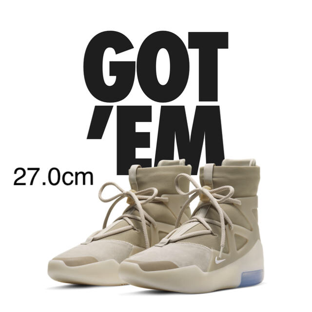 27.0cm Nike air fear of god 1 oatmeal