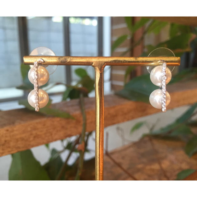 IENA(イエナ)の新品 Double Pearl のピアス パール ビジュー レディースのアクセサリー(ピアス)の商品写真